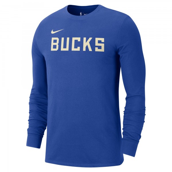 Футболка с длинным рукавом Milwaukee Bucks Nike 2024/25 City Edition Essential Logo - Royal