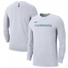 Футболка с длинным рукавом Minnesota Timberwolves Nike 2024/25 City Edition Essential Logo - White