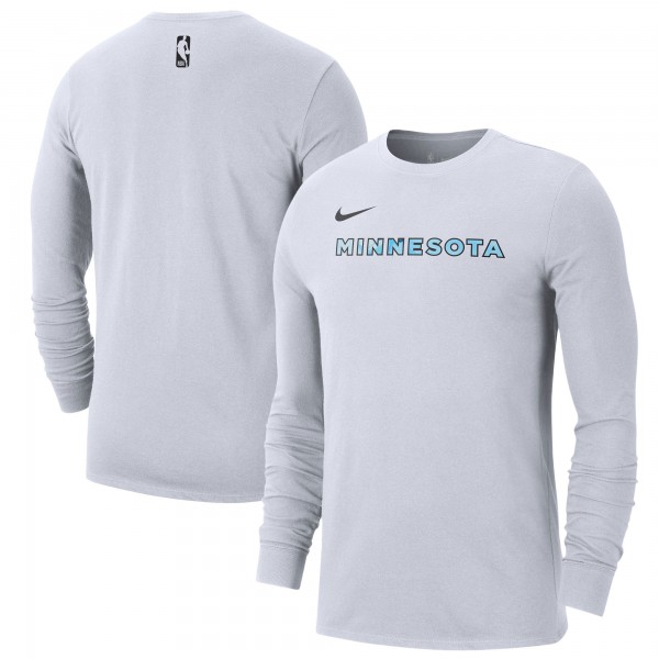 Футболка с длинным рукавом Minnesota Timberwolves Nike 2024/25 City Edition Essential Logo - White