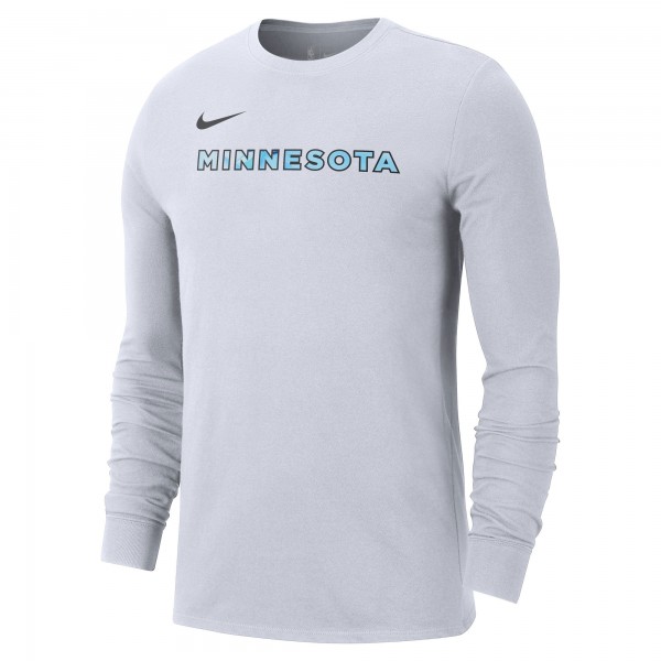 Футболка с длинным рукавом Minnesota Timberwolves Nike 2024/25 City Edition Essential Logo - White