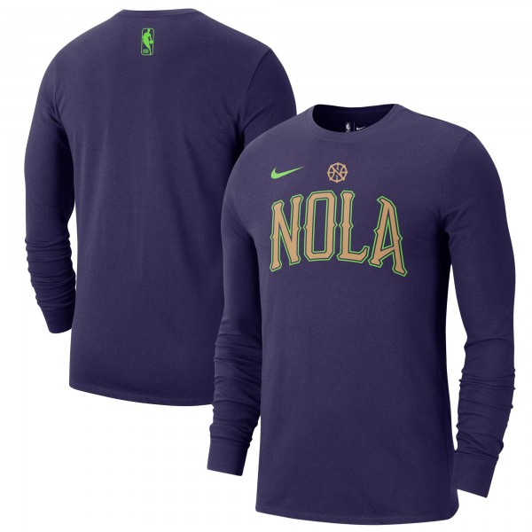 Футболка с длинным рукавом New Orleans Pelicans Nike 2024/25 City Edition Essential Logo - Purple