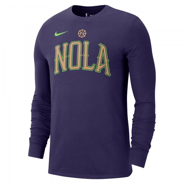 Футболка с длинным рукавом New Orleans Pelicans Nike 2024/25 City Edition Essential Logo - Purple