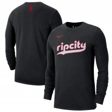 Футболка с длинным рукавом Portland Trail Blazers Nike 2024/25 City Edition Essential Logo - Black