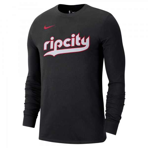 Футболка с длинным рукавом Portland Trail Blazers Nike 2024/25 City Edition Essential Logo - Black