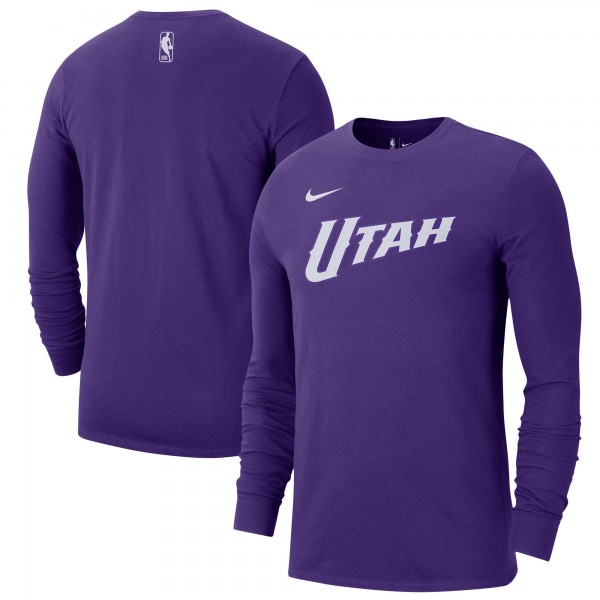 Футболка с длинным рукавом Utah Jazz Nike 2024/25 City Edition Essential Logo - Purple