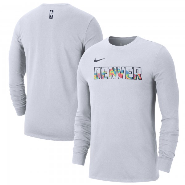 Футболка с длинным рукавом Denver Nuggets Nike 2024/25 City Edition Essential Logo - White