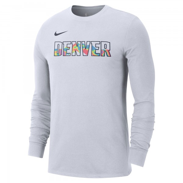 Футболка с длинным рукавом Denver Nuggets Nike 2024/25 City Edition Essential Logo - White