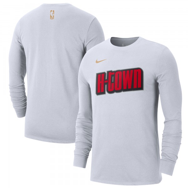 Футболка с длинным рукавом Houston Rockets Nike 2024/25 City Edition Essential Logo - White