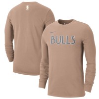Футболка с длинным рукавом Chicago Bulls Nike 2024/25 City Edition Essential Logo - Tan