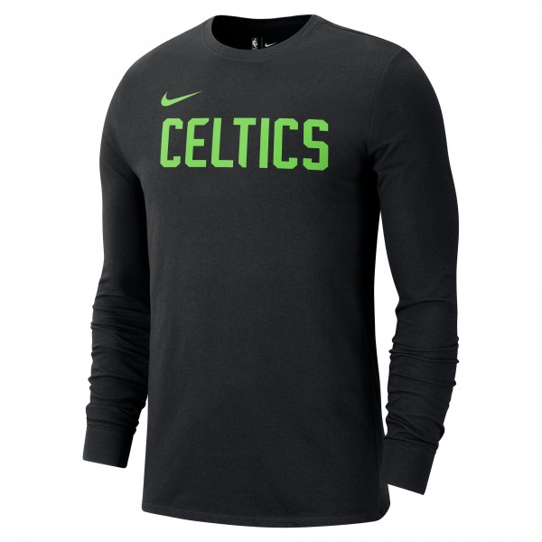 Футболка с длинным рукавом Boston Celtics Nike 2024/25 City Edition Essential Logo - Black