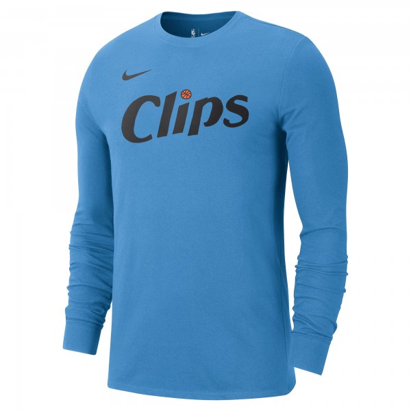 Футболка с длинным рукавом LA Clippers Nike 2024/25 City Edition Essential Logo - Blue