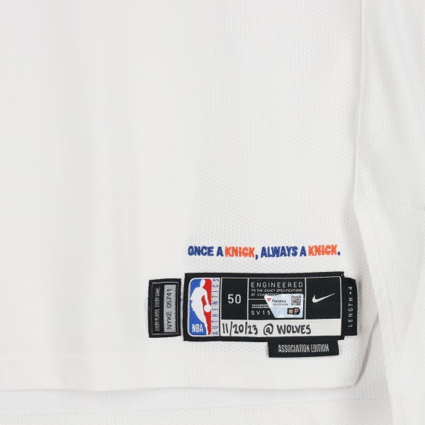 DaQuan Jeffries New York Knicks Fanatics Authentic Game-Used #8 White Nike Jersey vs. Minnesota Timberwolves on November 20, 2023 - Size 50+4