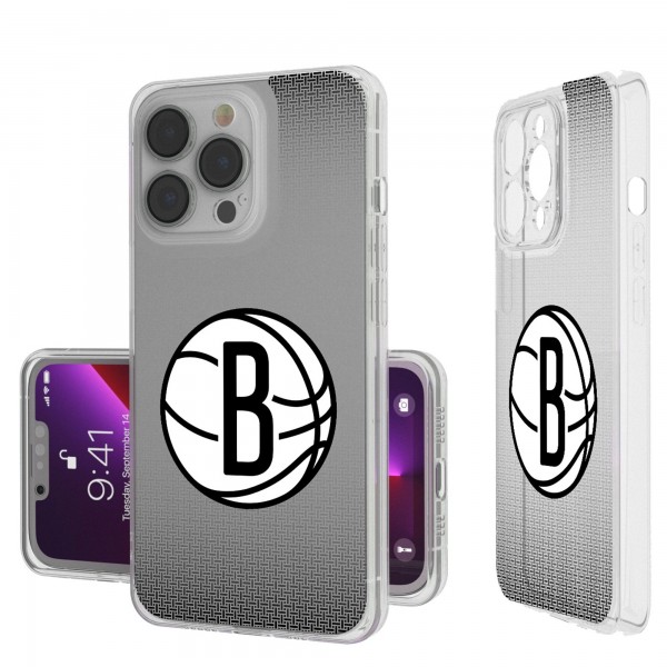 Brooklyn Nets Linen Logo iPhone Clear Case