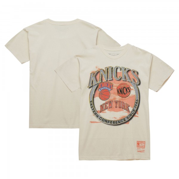 New York Knicks Mitchell & Ness Tan Hardwood Classics Vintage Soul Crown Jewels T-Shirt
