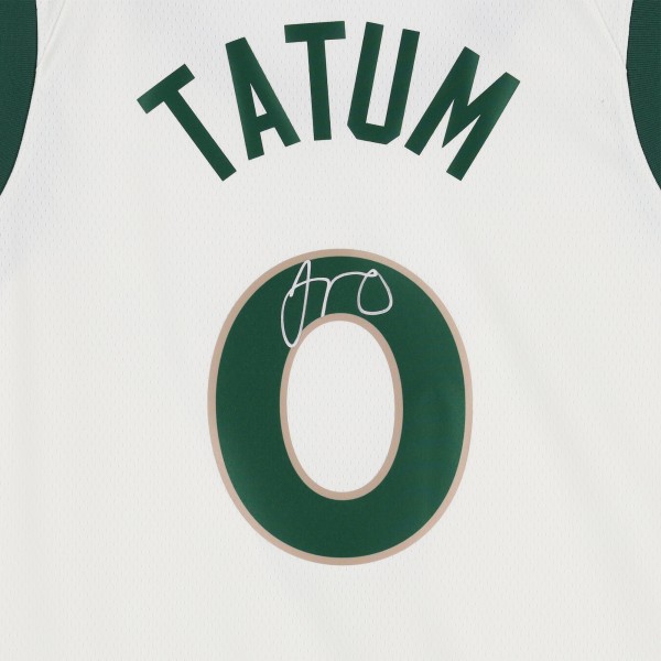 Jayson Tatum Boston Celtics Autographed Fanatics Authentic White Nike 2023-24 City Edition Swingman Jersey