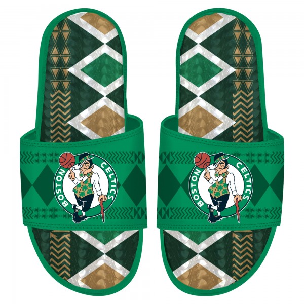 Шлепки Boston Celtics ISlide Shooting Touch Rwanda Pattern Gel - Kelly Green