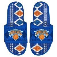 New York Knicks ISlide Blue Shooting Touch Rwanda Pattern Gel Slide Sandals