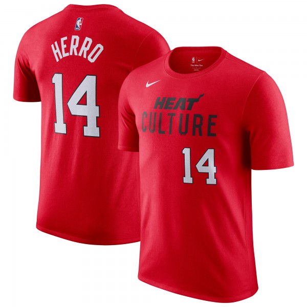 Футболка Tyler Herro Miami Heat Nike 2024/25 City Edition Name & Number - Red
