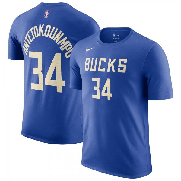 Футболка Giannis Antetokounmpo Milwaukee Bucks Nike 2024/25 City Edition Name & Number - Royal