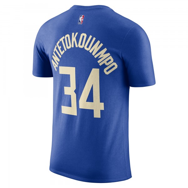 Футболка Giannis Antetokounmpo Milwaukee Bucks Nike 2024/25 City Edition Name & Number - Royal