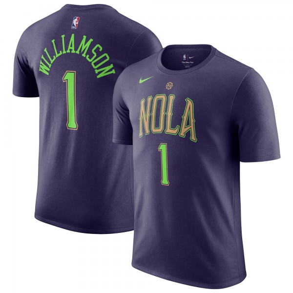 Футболка Zion Williamson New Orleans Pelicans Nike 2024/25 City Edition Name & Number - Purple