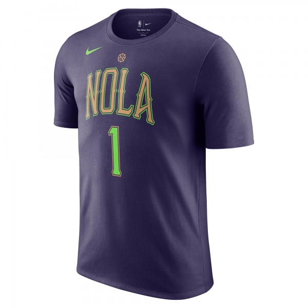 Футболка Zion Williamson New Orleans Pelicans Nike 2024/25 City Edition Name & Number - Purple