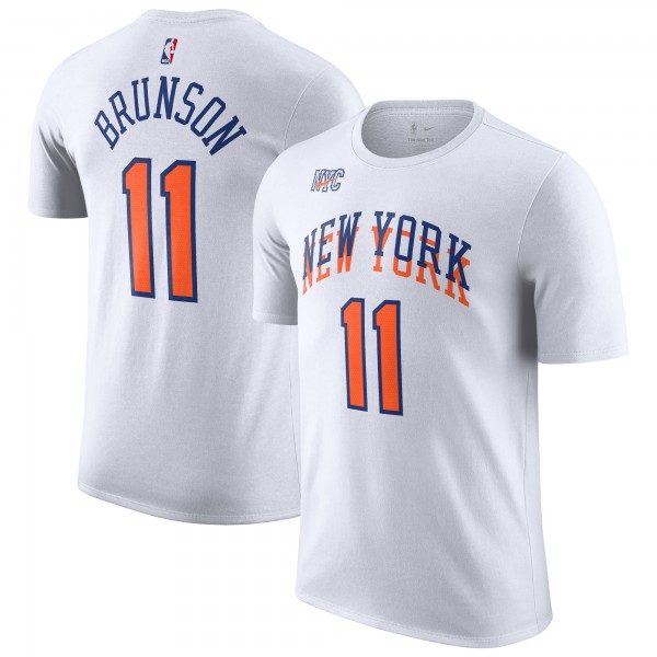 Футболка Jalen Brunson New York Knicks Nike 2024/25 City Edition Name & Number - White