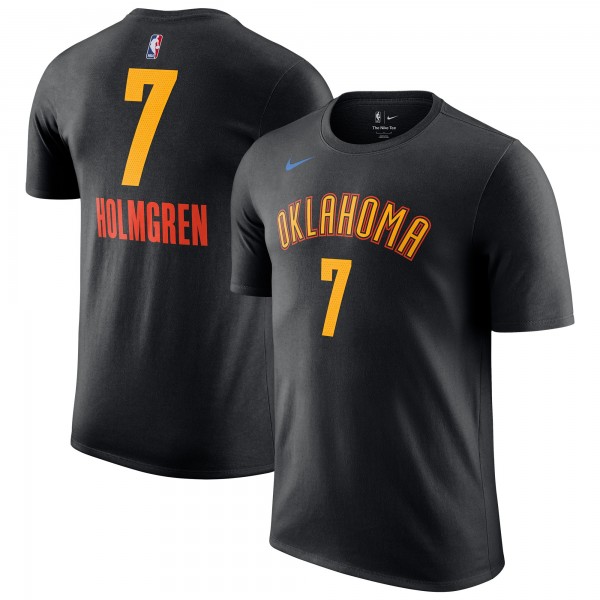Футболка Chet Holmgren Oklahoma City Thunder Nike 2024/25 City Edition Name & Number - Black