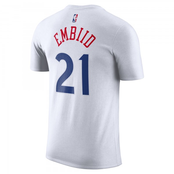 Футболка Joel Embiid Philadelphia 76ers Nike 2024/25 City Edition Name & Number - White