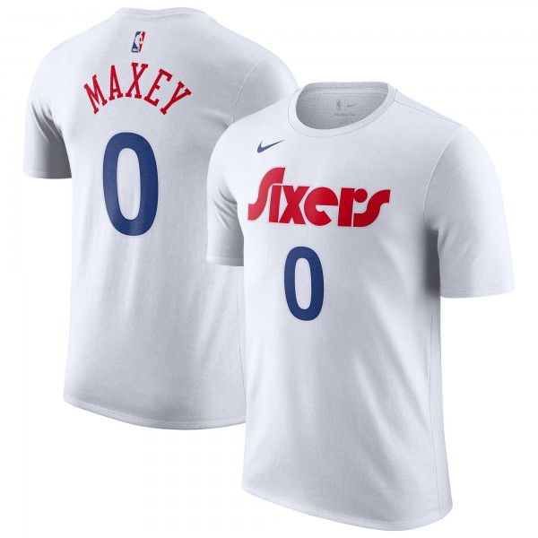 Футболка Tyrese Maxey Philadelphia 76ers Nike 2024/25 City Edition Name & Number - White