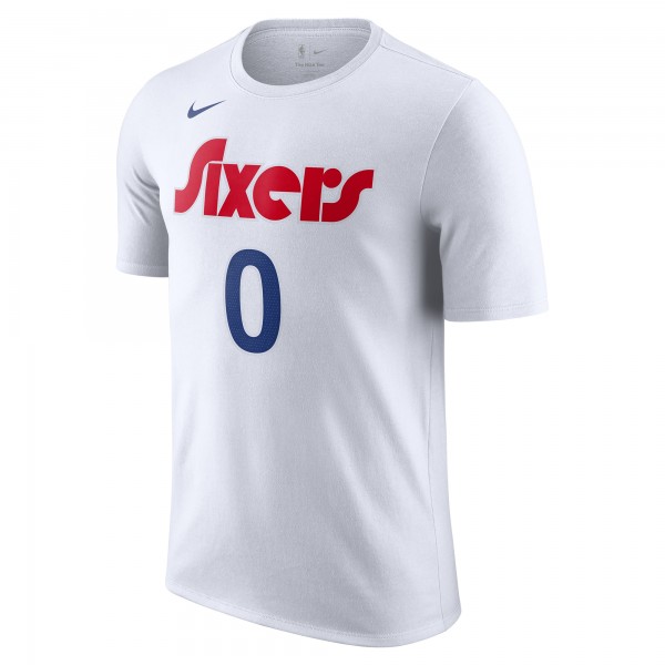 Футболка Tyrese Maxey Philadelphia 76ers Nike 2024/25 City Edition Name & Number - White