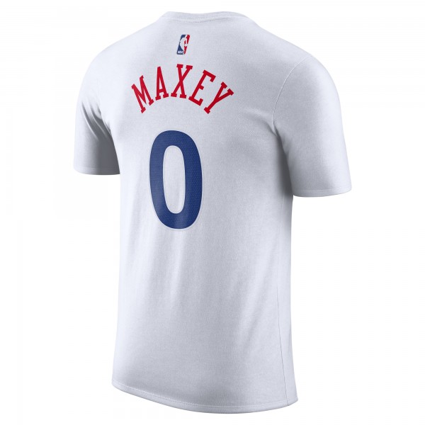 Футболка Tyrese Maxey Philadelphia 76ers Nike 2024/25 City Edition Name & Number - White
