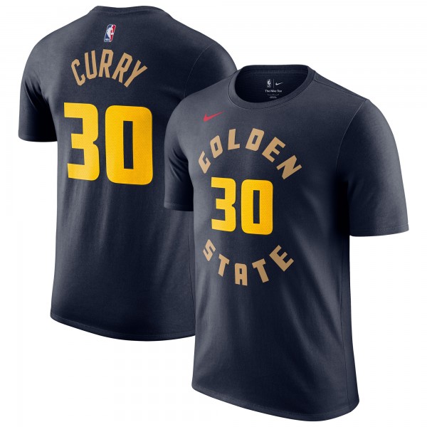 Футболка Stephen Curry Golden State Warriors Nike 2024/25 City Edition Name & Number - Navy