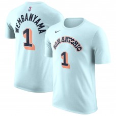 Футболка Victor Wembanyama San Antonio Spurs Nike 2024/25 City Edition Name & Number - Light Blue