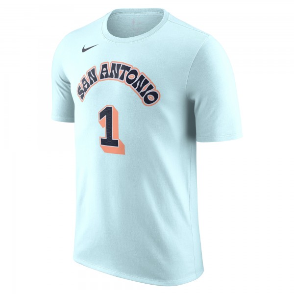 Футболка Victor Wembanyama San Antonio Spurs Nike 2024/25 City Edition Name & Number - Light Blue