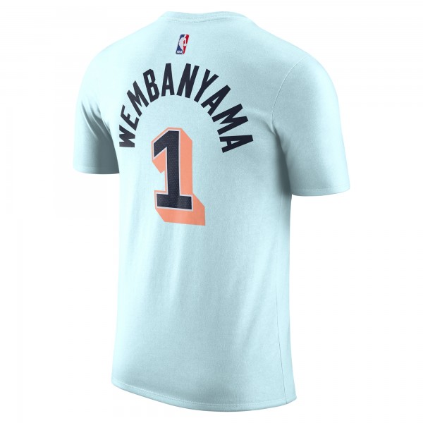 Футболка Victor Wembanyama San Antonio Spurs Nike 2024/25 City Edition Name & Number - Light Blue