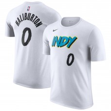 Футболка Tyrese Haliburton Indiana Pacers Nike 2024/25 City Edition Name & Number - White