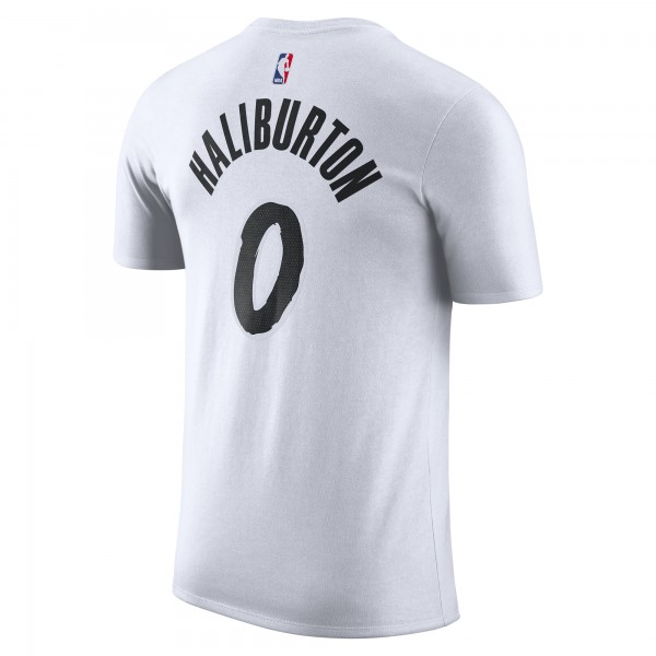 Футболка Tyrese Haliburton Indiana Pacers Nike 2024/25 City Edition Name & Number - White