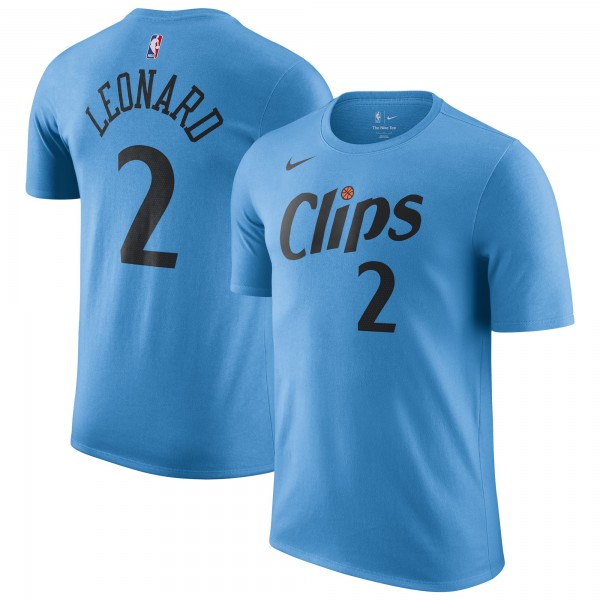 Футболка Kawhi Leonard LA Clippers Nike 2024/25 City Edition Name & Number - Light Blue