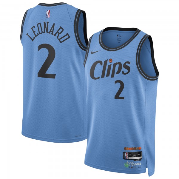 Игровая джерси Kawhi Leonard LA Clippers Nike Unisex 2024/25 Swingman Player - City Edition - Light Blue