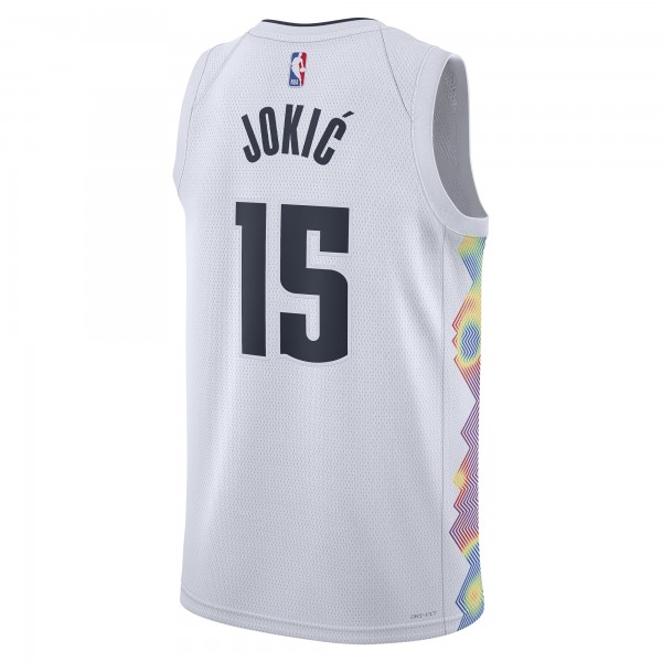 Игровая джерси Nikola Jokic Denver Nuggets Nike Unisex 2024/25 Swingman Player - City Edition - White