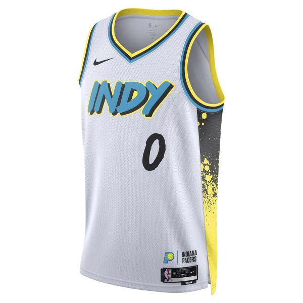 Игровая джерси Tyrese Haliburton Indiana Pacers Nike Unisex 2024/25 Swingman Player - City Edition - White