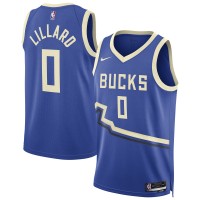 Игровая джерси Damian Lillard Milwaukee Bucks Nike Unisex 2024/25 Swingman Player - City Edition - Royal