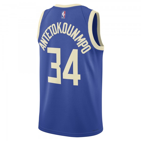 Игровая джерси Giannis Antetokounmpo Milwaukee Bucks Nike Unisex 2024/25 Swingman Player - City Edition - Royal