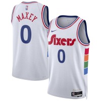 Игровая джерси Tyrese Maxey Philadelphia 76ers Nike Unisex 2024/25 Swingman Player - City Edition - White
