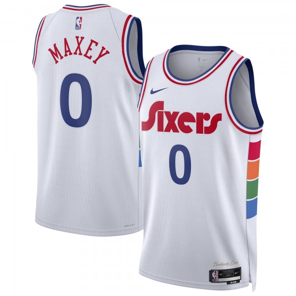 Игровая джерси Tyrese Maxey Philadelphia 76ers Nike Unisex 2024/25 Swingman Player - City Edition - White
