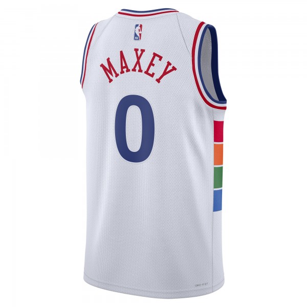 Игровая джерси Tyrese Maxey Philadelphia 76ers Nike Unisex 2024/25 Swingman Player - City Edition - White