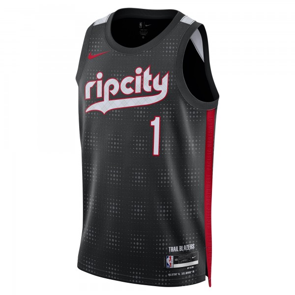 Игровая джерси Anfernee Simons Portland Trail Blazers Nike Unisex 2024/25 Swingman Player - City Edition - Black