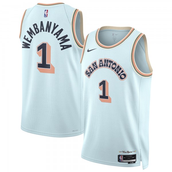 Игровая джерси Victor Wembanyama San Antonio Spurs Nike Unisex 2024/25 Swingman Player - City Edition - Light Blue