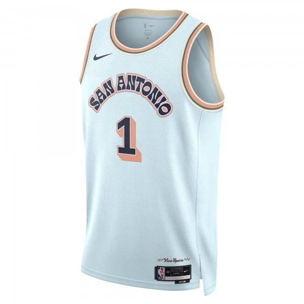 Игровая джерси Victor Wembanyama San Antonio Spurs Nike Unisex 2024/25 Swingman Player - City Edition - Light Blue